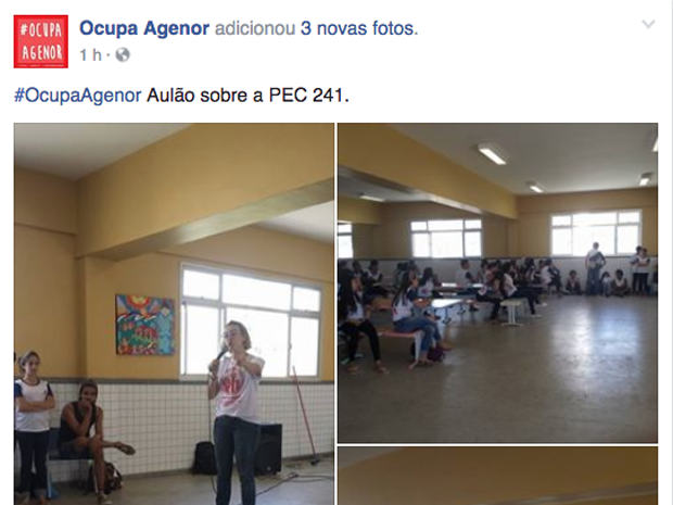 Ocupação em escola de Vila Velha (Foto: Reprodução/Facebook)