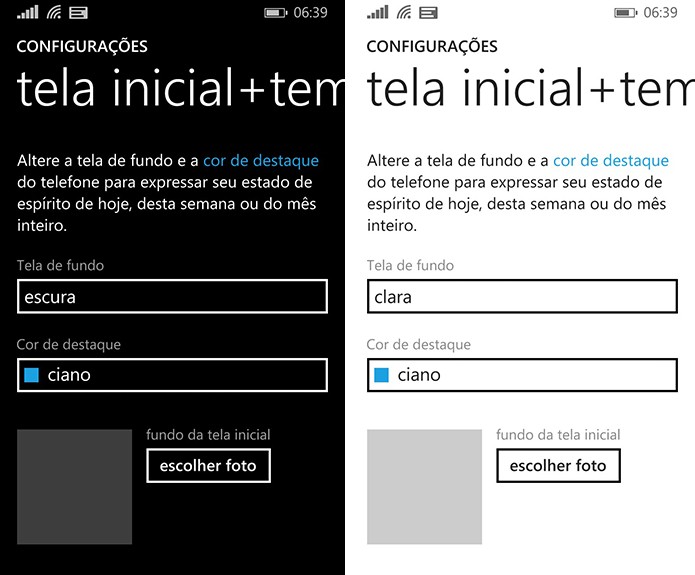 Windows Phone pode gastar mais energia quando usuário escolhe o fundo branco para a tela (Foto: Reprodução/Elson de Souza)