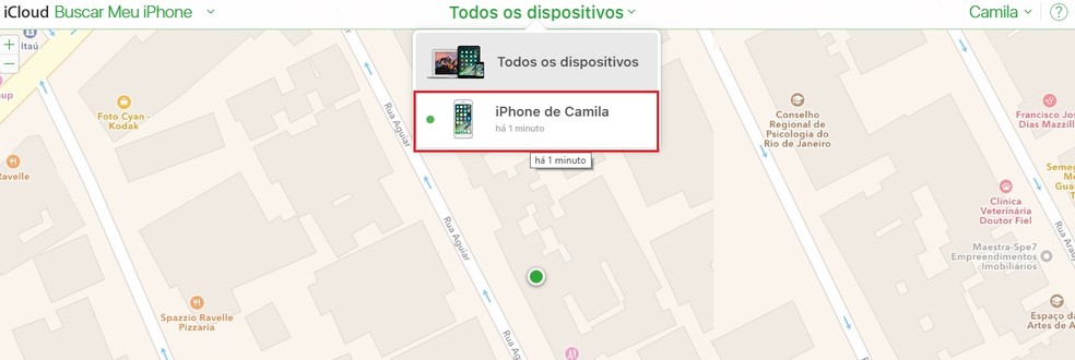 Selecione o dispositivo que deseja bloquear (Foto: Reprodução/Camila Peres)