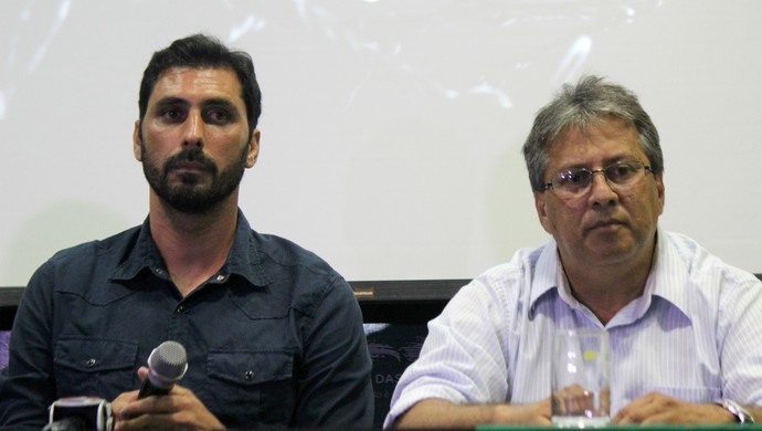 Alecrim - Athirson Mazzoli, técnico - Osvaldo Trigueiro, presidente (Foto: Diego Simonetti/Blog do Major)