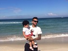 Dani Souza posta foto de Dentinho com o filho: 'Homens mais lindos'