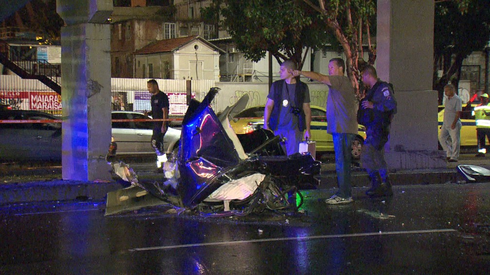 Acidente na Avenida Presidente Vargas deixou três mortos (Foto: Reprodução/TV Globo)