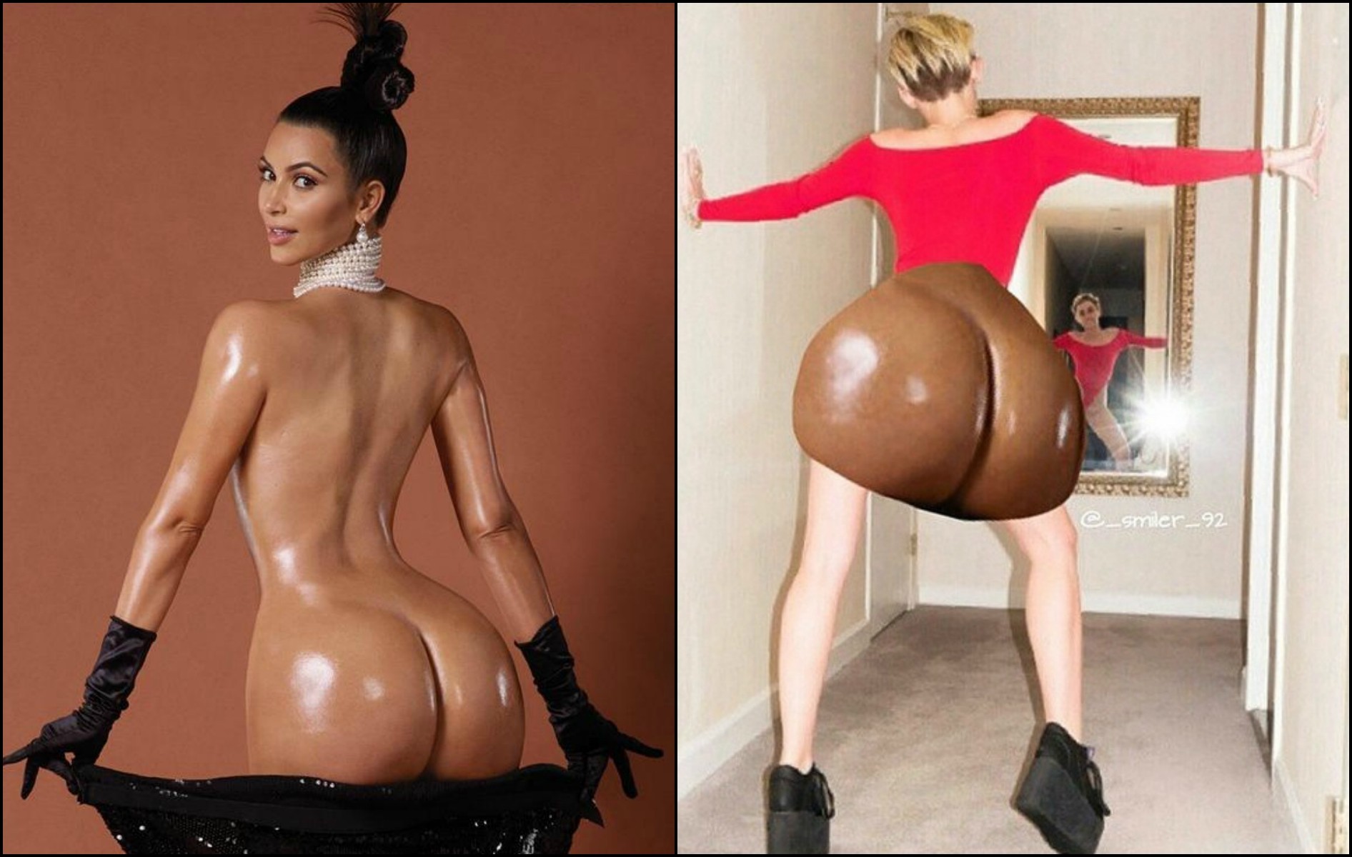 Miley Cyrus publica montagem em que aparece com o famoso bumbum de Kim  Kardashian - Monet | Celebridades