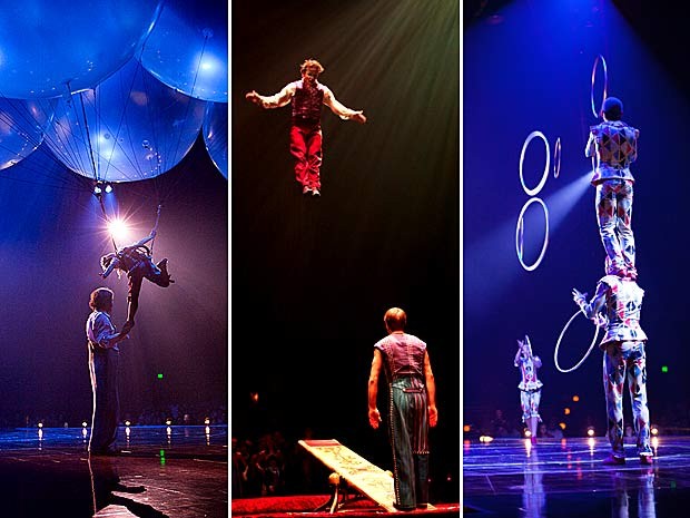 Acrobacias realizadas no novo espetáculo do Cirque du Solei, que estreia no Brasil em março (Foto: Marco Cisaria/Cirque du Soleil/Divulgação)