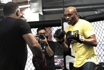 Anderson Silva, treino aberto, UFC Londres, Los Angeles (Foto: Evelyn Rodrigues)