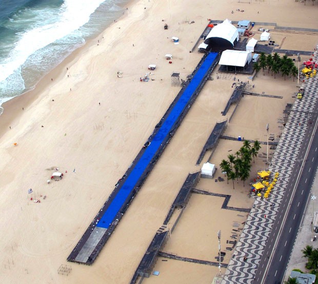 pista de atletismo Bolt contra o tempo Copacabana (Foto: Genílson Araújo / Agência O Globo)