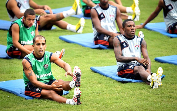 Felipe e Rhayner no treino do Fluminense (Foto: Alexandre Cassiano / Ag. O Globo)