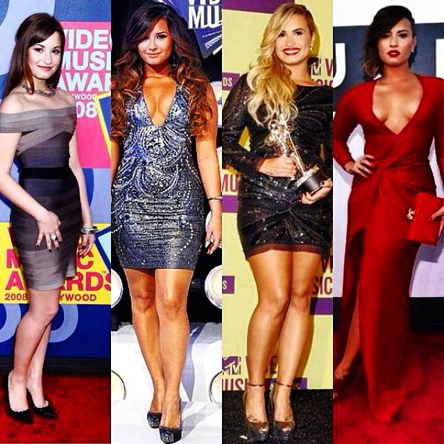 Demi Lovato em diferentes edições do VMA (Foto: reprodução / instagram)