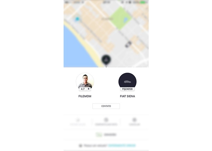 É possível ligar para o motorista através do app (Foto: Reprodução/Karen Malek)