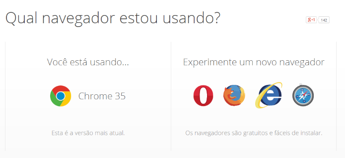 Verificando versão do navegador (Foto: Reprodução/Helito Bijora)