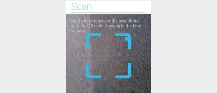 Scanner de código QR aberto no celular antigo (Foto: Reprodução/Raquel)