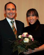 Jankovic é homenageada por Larry Scott, presidente da WTA (Foto: Arquivo)