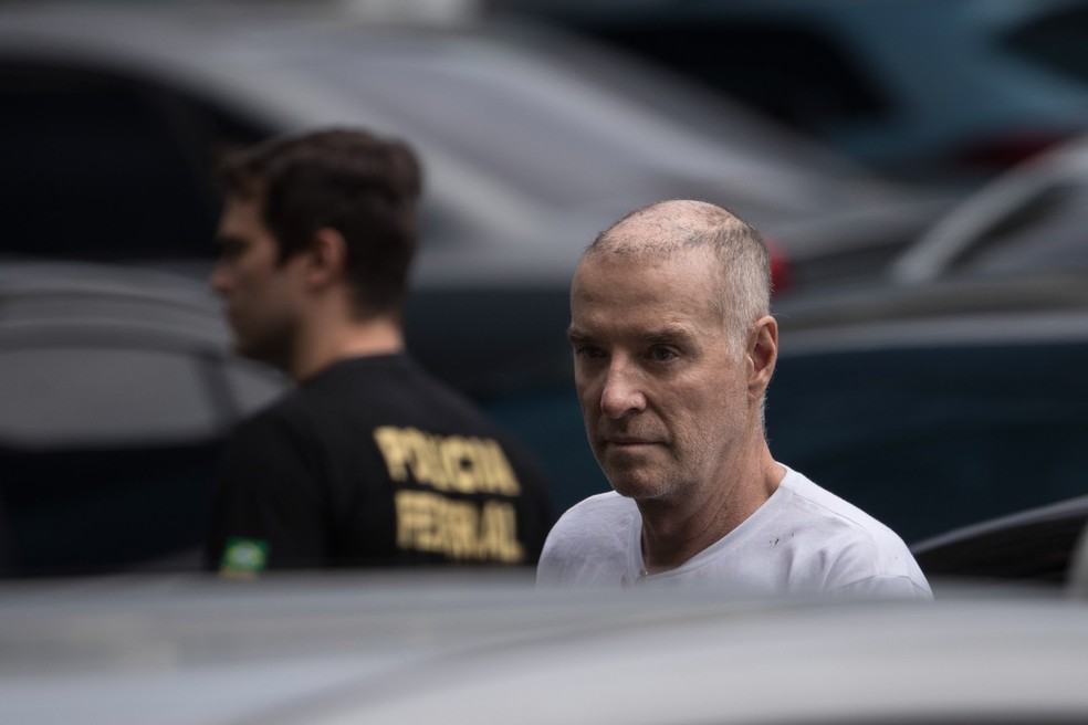 O empresário Eike Batista chega à sede da Polícia Federal, no Rio de Janeiro, em 31 de janeiro de 2017 (Foto: Felipe Dana/AP)