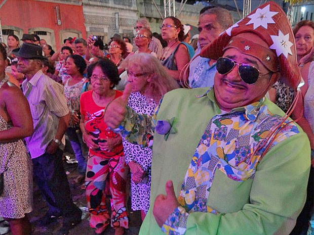 Naildo Barbosa foi conferir a festa vestido de Luiz Gonzaga (Foto: Luna Markman/G1)