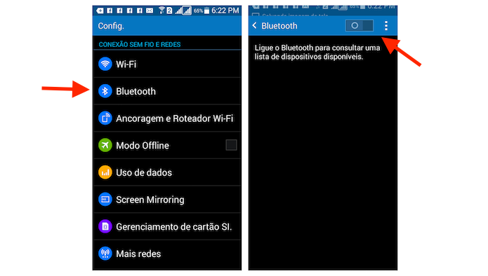 Ativando a conexão Bluetooth do Galaxy Gran Prime Duos (Foto: Reprodução/Marvin Costa)