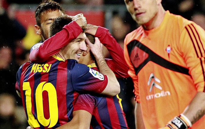 neymar messi barcelona gol Celta de vigo (Foto: Agência Getty Images)