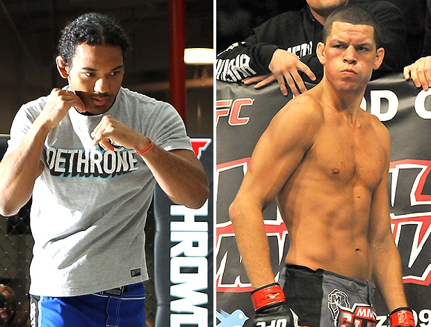 montagem Ben Henderson x Nate Diaz UFC (Foto: Editoria de Arte / Globoesporte.com)