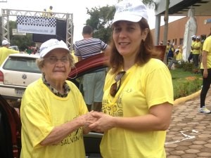 A aposentada Maria Iolanda também participou do evento (Foto: Larissa Matarésio/G1)