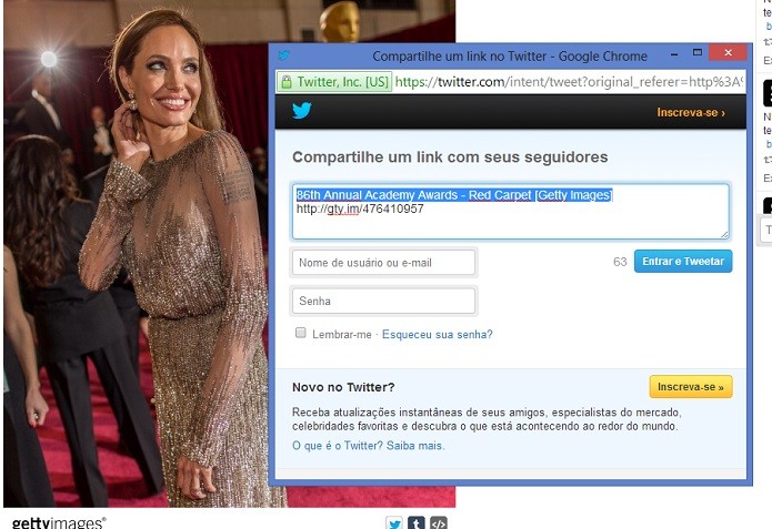 Getty Images conta agora com botão para facilitar compartilhamento no Twitter e no Tumbrl (Reprodução/Getty Images)