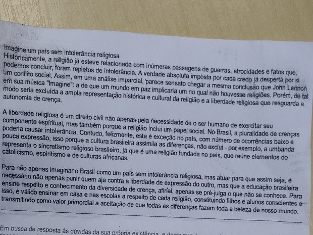 Candidato estava com texto sobre o tema da redação do Enem (Foto: Divulgação/Polícia Federal)