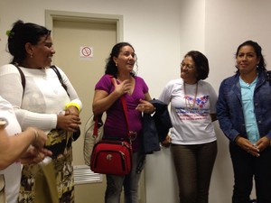 Quarteto de médicas foi o primeiro a desembarcar em Maceió. (Foto: Michelle Farias/G1)