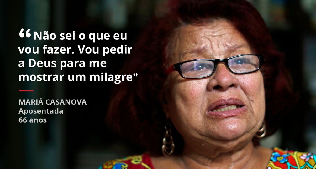 Mariá Casanova é aposentada e teve que virar camelô na crise do estado (Foto: Marcos Serra Lima/G1)