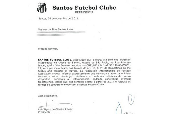 Carta Pai Neymar (Foto: Reprodução / Instagram)