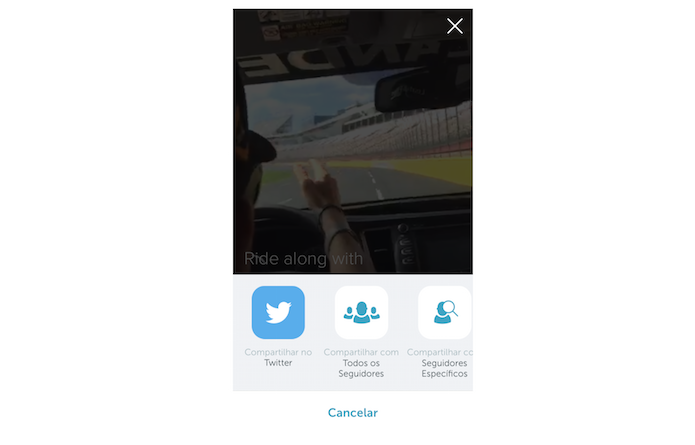 Compartilhando uma transmissão no Periscope (Foto: Reprodução/Marvin Costa)