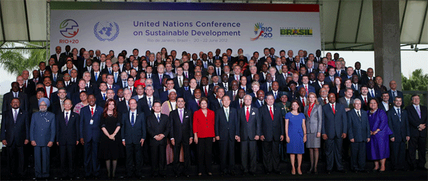 Foto oficial com os líderes presentes à Rio+20. (Foto: Divulgação)