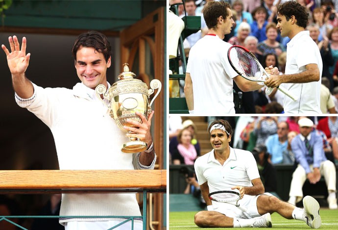 Montagem Federer x Murray - Wimbledon 2012 (Foto: Getty Images)