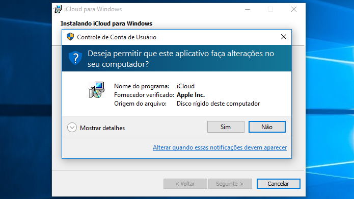 Mensagem de confirmação do UAC (Foto: Reprodução/Helito Bijora)
