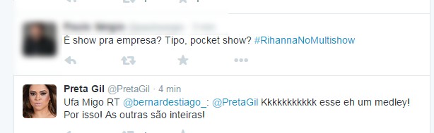 Sobre show de Rihanna no Rock in Rio (Foto: Reprodução / Twitter)