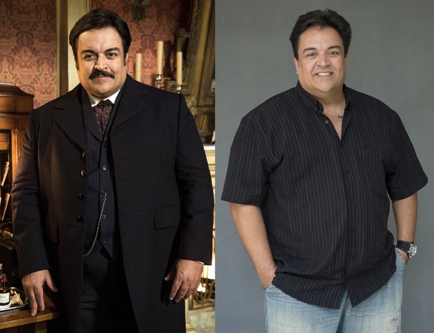 Antes e depois de Botelho, personagem interpretado por Marcelo Torreão (Foto: Divulgação Globo)