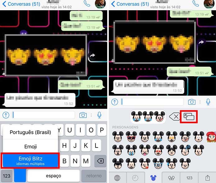 Abra o teclado do Emoji Blitz e mande emojis pelo WhatsApp (Foto: Reprodução/Paulo Alves)