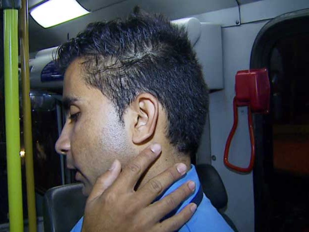 O cobrador Fabiano Freire que foi agredido por assaltantes em Hortolândia (Foto: Reprodução EPTV)