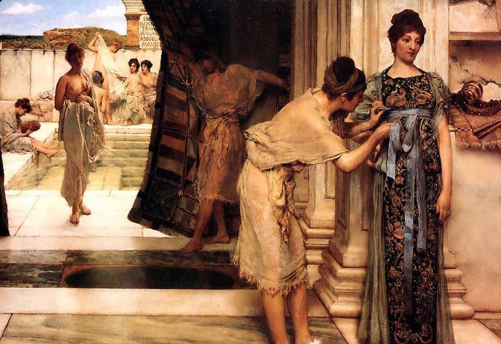 Pintura retrata mulheres romanas tomando banho (Foto: Wikimedia Commons)