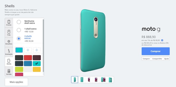 Você pode comprar até três capas extras para seu aparelho (Foto: Reprodução/Motorola)