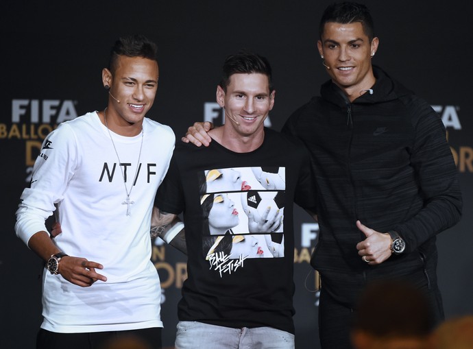 Neymar, Messi e Cristiano Ronaldo (Foto: AFP)