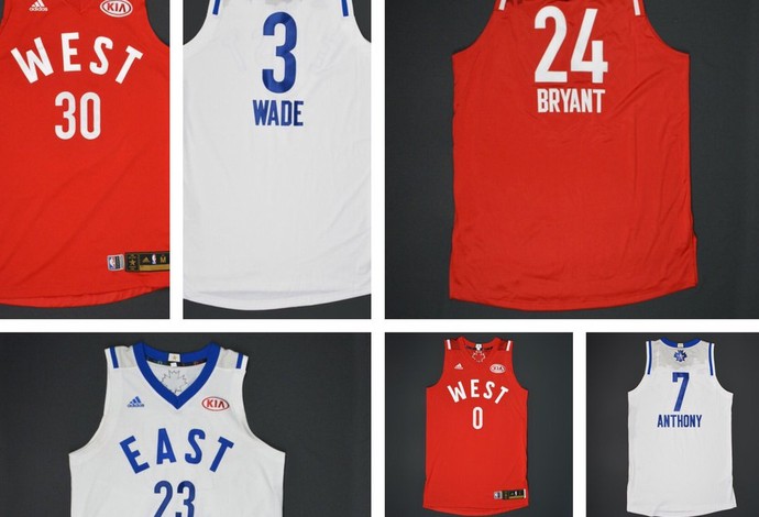 Camisas leiloadas pelo site especializado da NBA (Foto: Reprodução/Twitter)