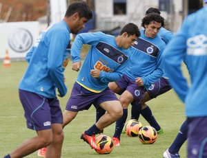 Vinícius Araújo, Ricardo Goulart, Cruzeiro, treino, Toca da Raposa II (Foto: Washington Alves / Vipcomm)