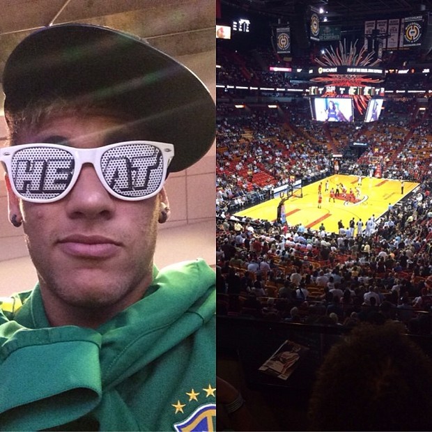 De óculos, Neymar assiste a partida de baquete em Miami, nos Estados Unidos (Foto: Instagram/ Reprodução)
