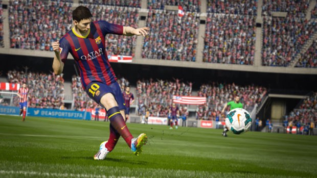 Messi dá chute ao gol em 'Fifa 15' (Foto: Divulgação/Electronic Arts)