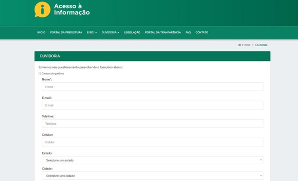 É necessário que o solicitante realize um cadastro para que seja possível enviar o parecer da manifestação (Foto: Divulgação/Assessoria de Comunicação)