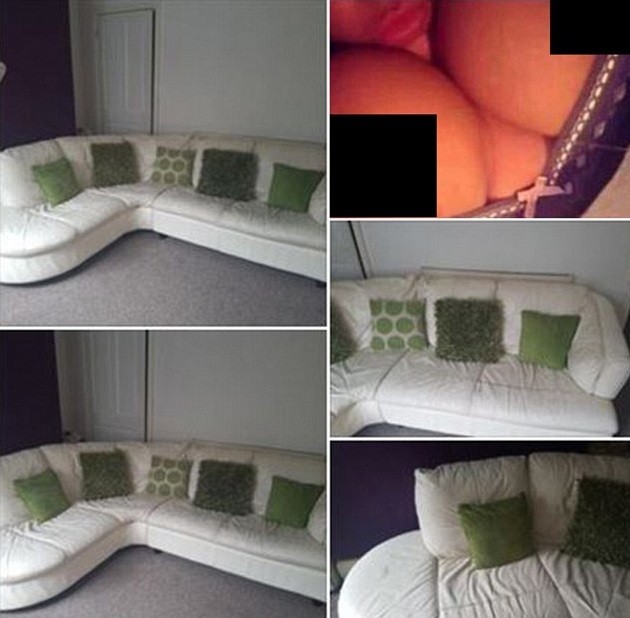 Uma foto perdida no anúncio de venda de um sofá