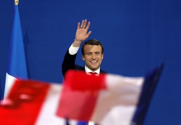 O candidato à presidência da França, Emmanuel Macron (Foto:  Sylvain Lefevre/Getty Images)
