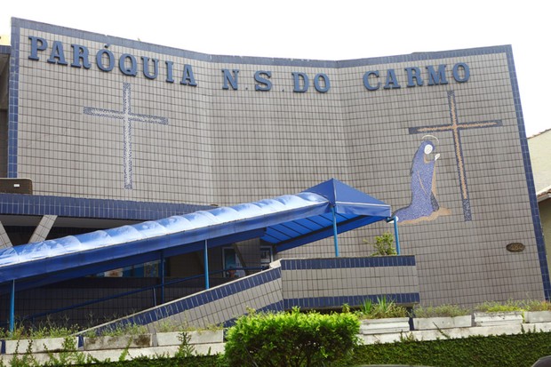Igreja onde será realizada a missa de Chorão (Foto: Iwi Onodera / EGO) Igreja onde será realizada a missa de Chorão (Foto: Iwi Onodera / EGO)