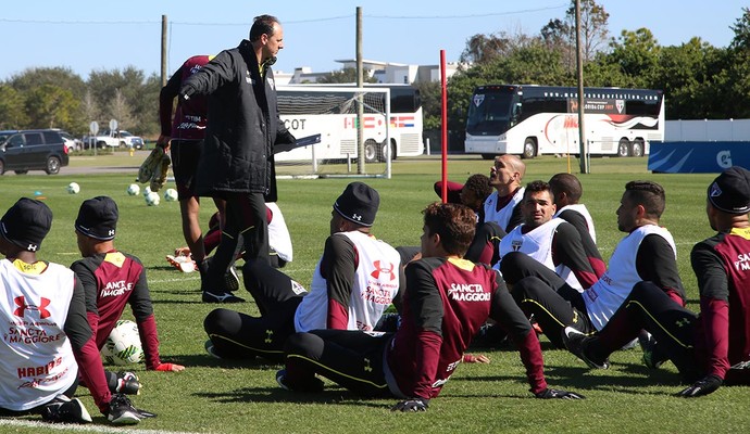 Rogério Ceni orienta jogadores em treino do São Paulo (Foto: Érico Leonan / saopaulofc.net)