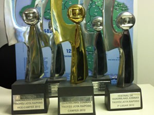 Cinco troféus serão entregues aos vencedores do festival (Foto: Vanessa Bahé/G1)