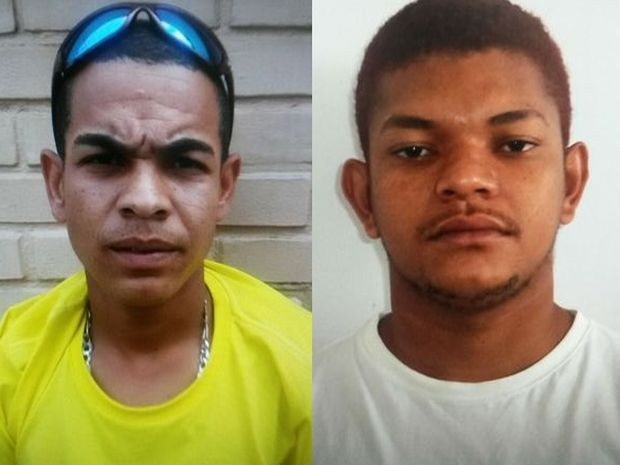João Carlos Lopes Souza Bomfim (amarelo) e Robert de Andrade Silva (branco) estão sendo procurados (Foto: SSP/Divulgação)