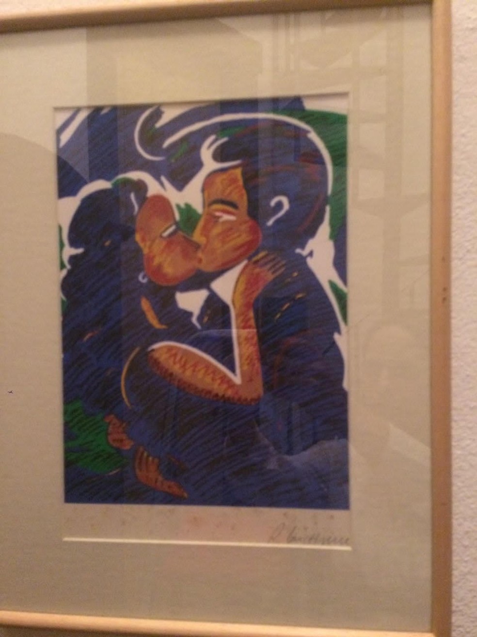 O quadro 'O Beijo', de Rubens Gerchman, foi apreendido pela PF na casa de Suzana Neves (Foto: Divulgação/MPF)